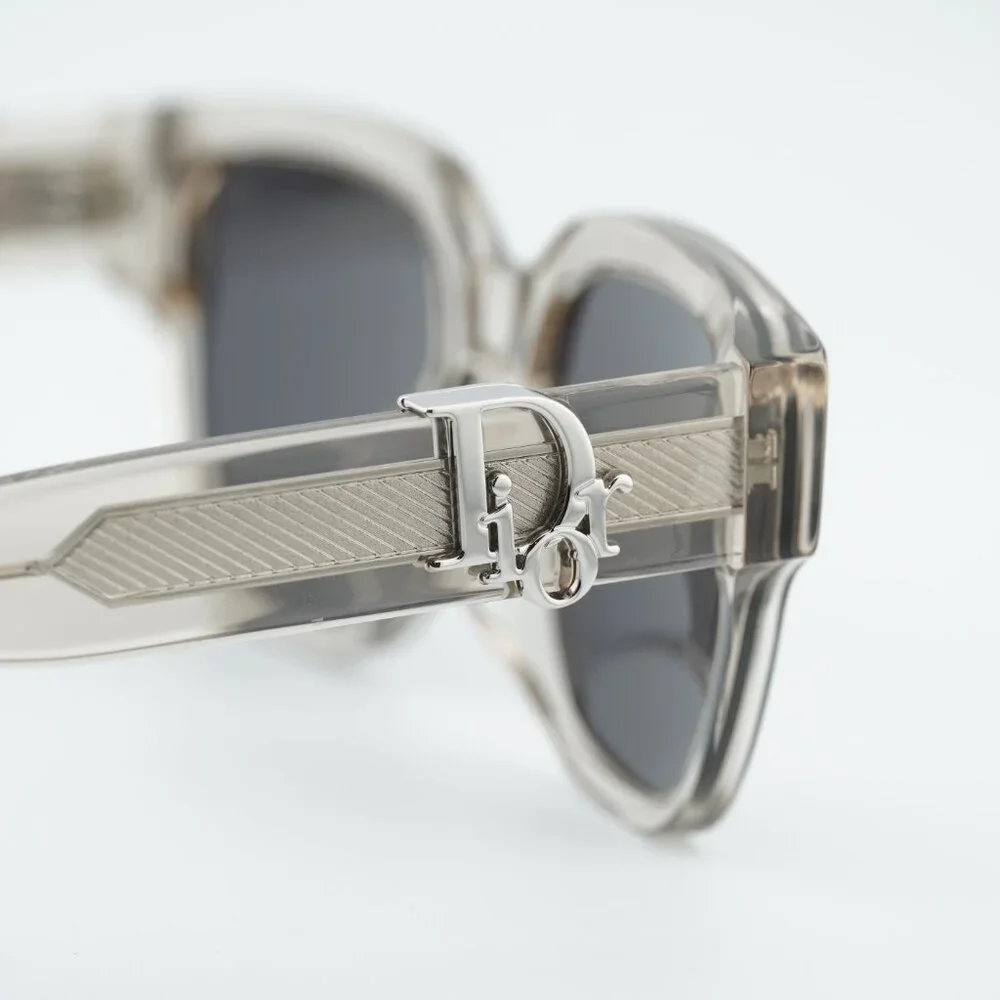 Dior OBLIQUE S1F 78A0 Sunglasses Khaki Square Frame, Grey Lenses - Picture 11 of 13